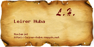 Leirer Huba névjegykártya